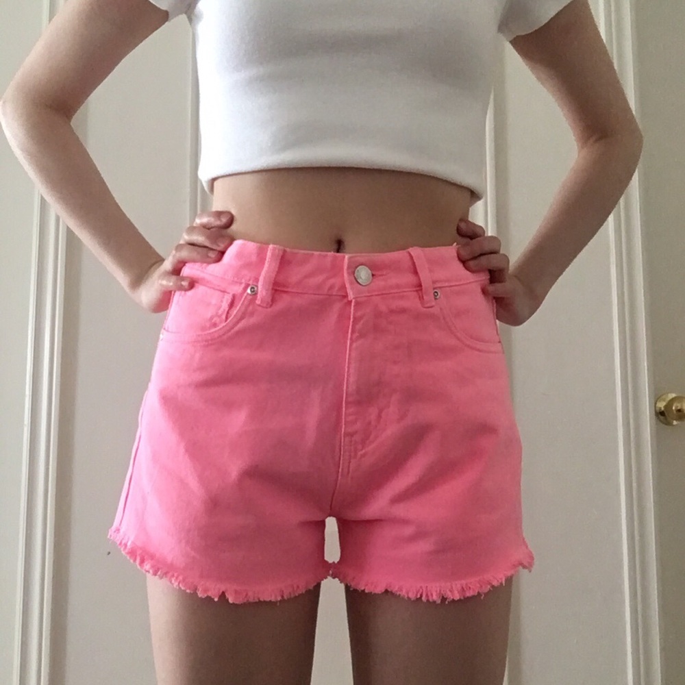 NWT Neon Pink Denim Cutoff Shorts